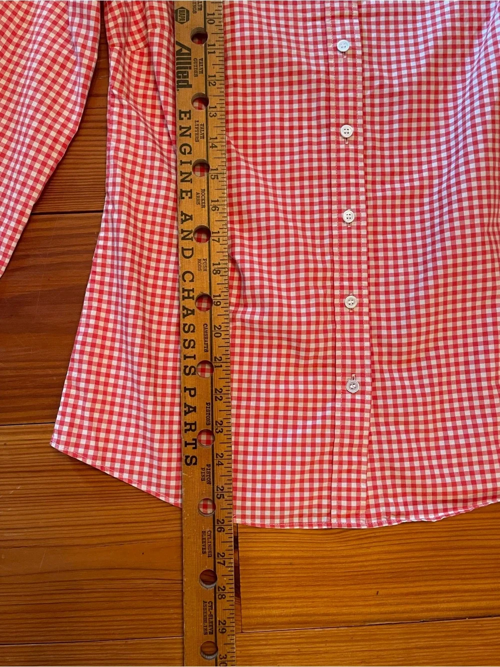 J. Crew Perfect Shirt - Orange and White Gingham Button-Down Shirt